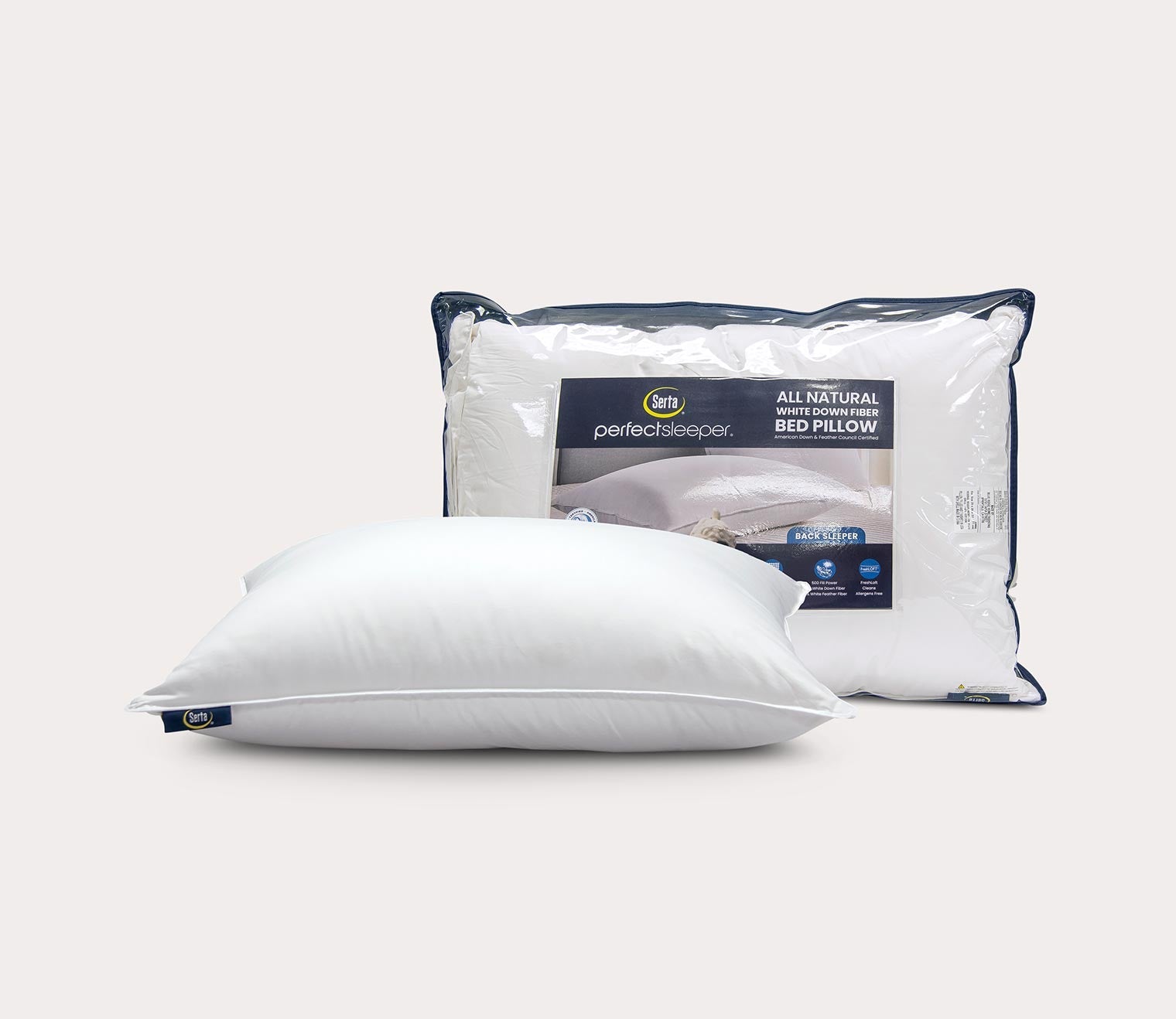 White Down Fiber Back Sleeper Pillow