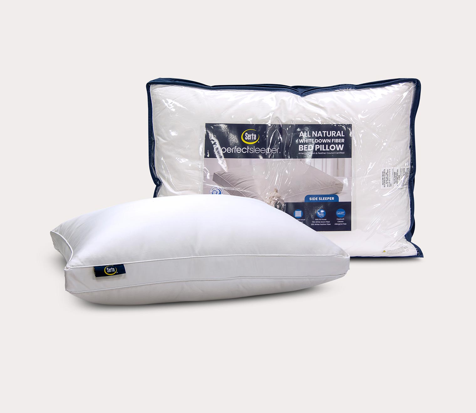 White Down Fiber Side Sleeper Pillow