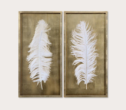 White Feathers Shadow Box Set of 2 by Uttermost