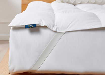 White Goose Feather and Down Fiber Featherbed by Serta