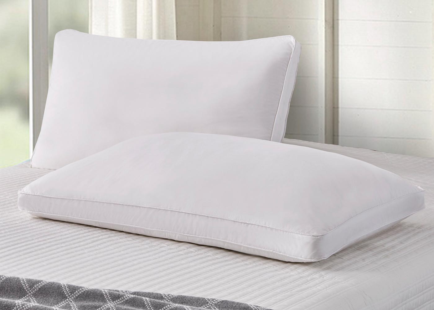 White Goose Feather and Down Fiber Side Sleeper Pillow 2-Pack