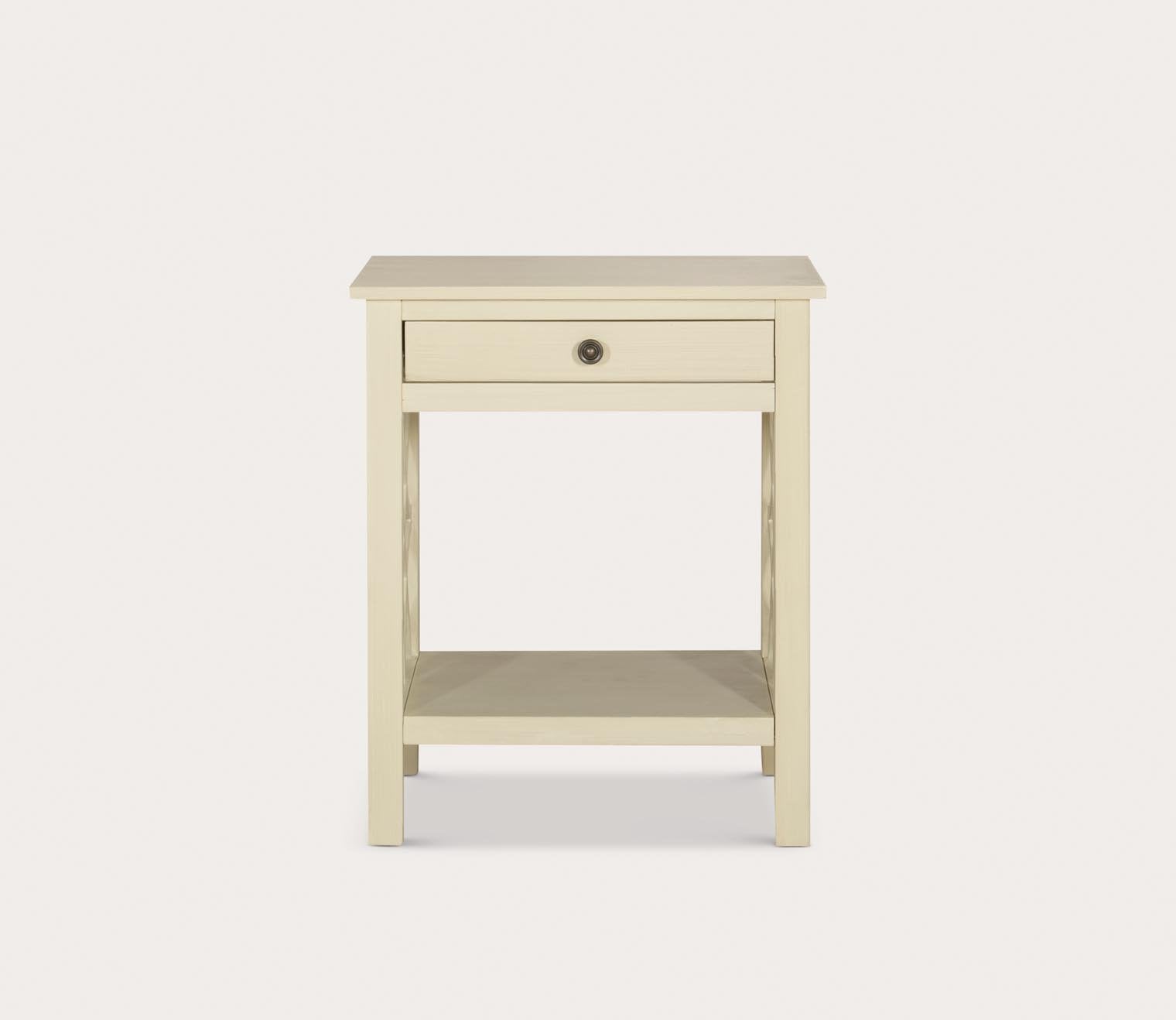 Whitley Antique White 1-Drawer End Table by Linon