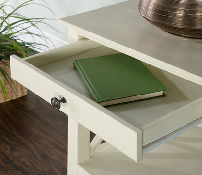 Whitley Antique White 1-Drawer End Table by Linon