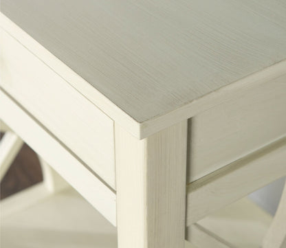 Whitley Antique White 1-Drawer End Table by Linon