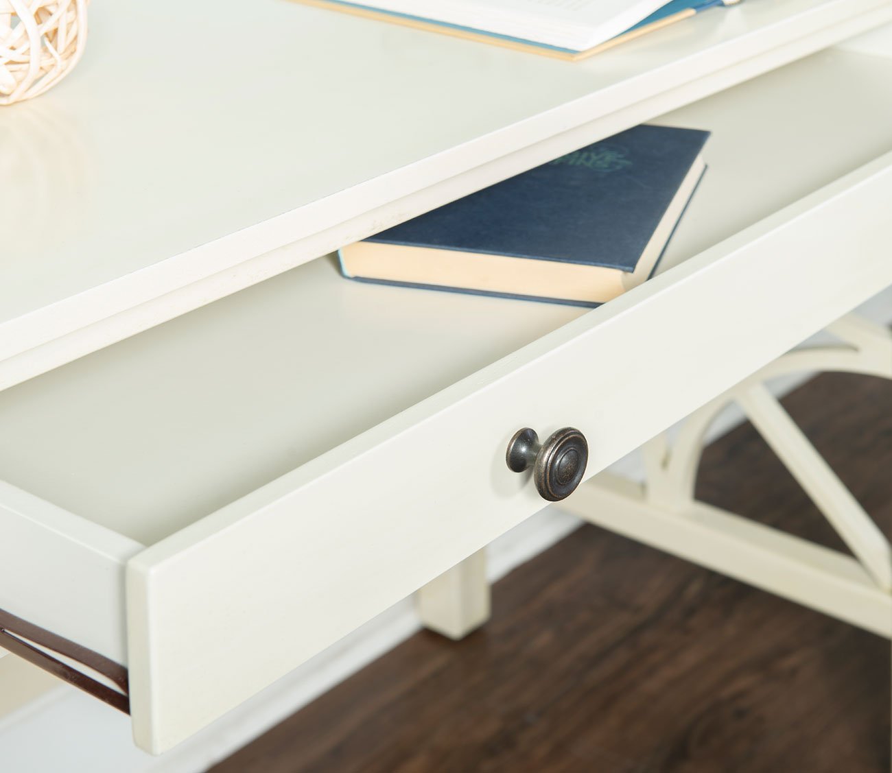 Whitley Antique White 1-Drawer Writing Desk by Linon