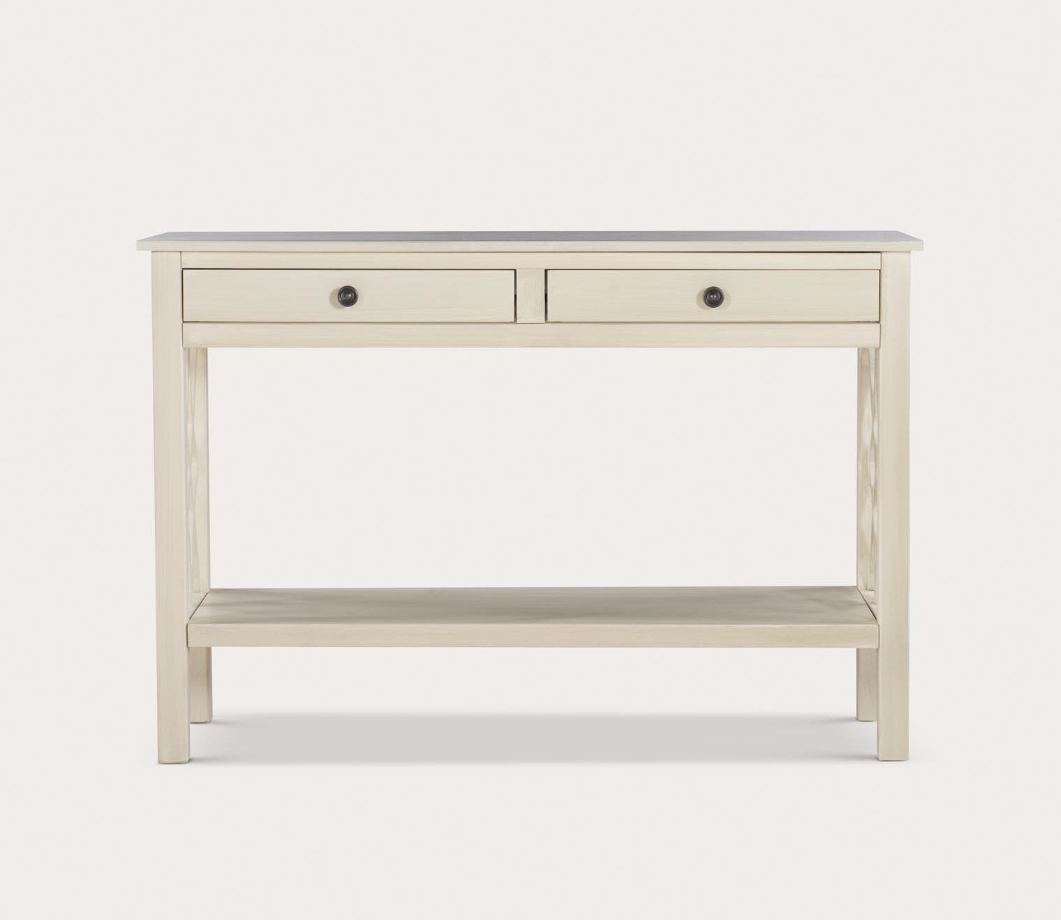 Whitley Antique White 2-Drawer Console Table by Linon