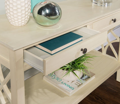 Whitley Antique White 2-Drawer Console Table by Linon