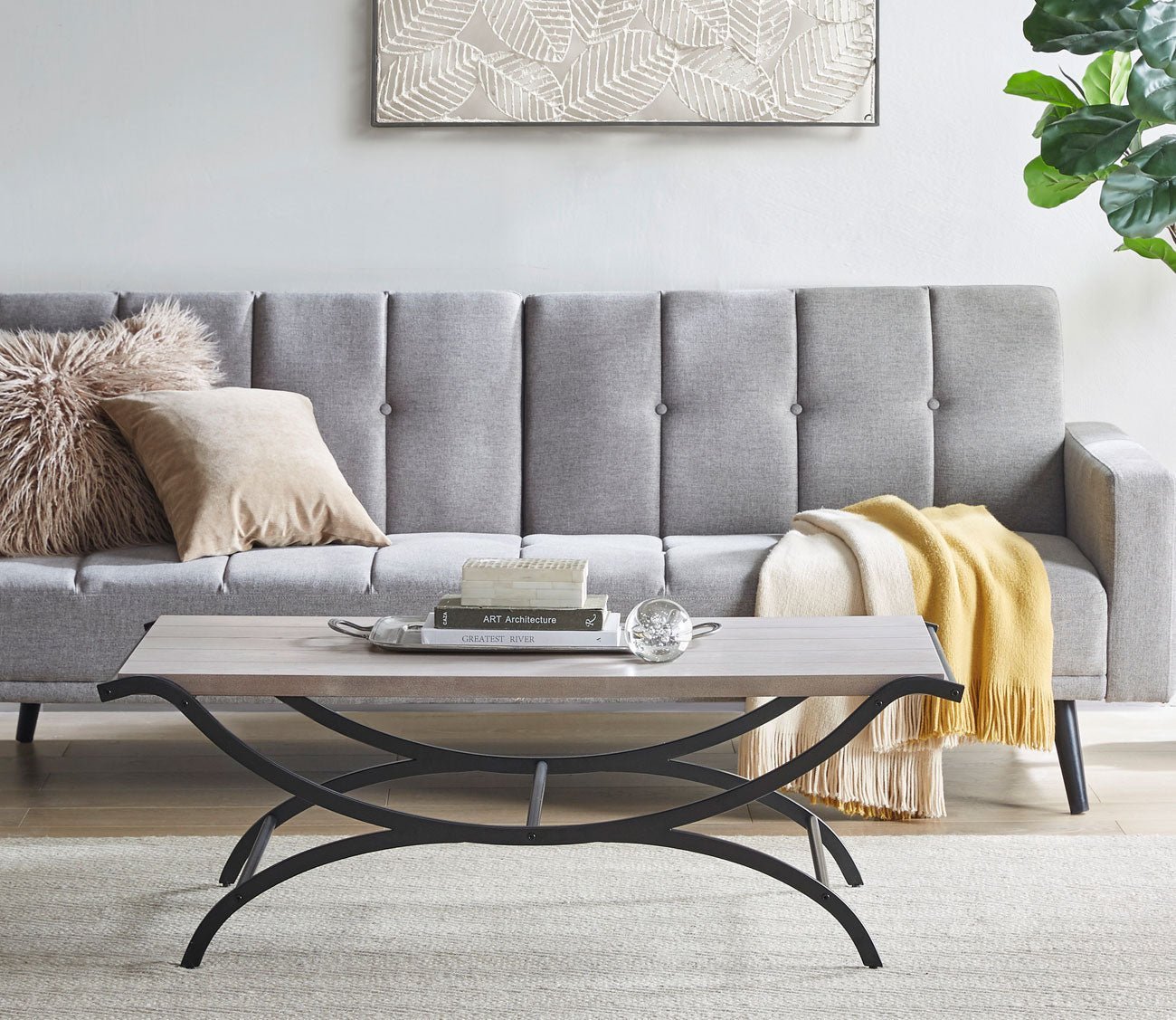 Wilson White Plank Rectangular Coffee Table