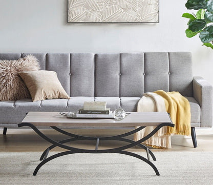 Wilson White Plank Rectangular Coffee Table by INK + IVY