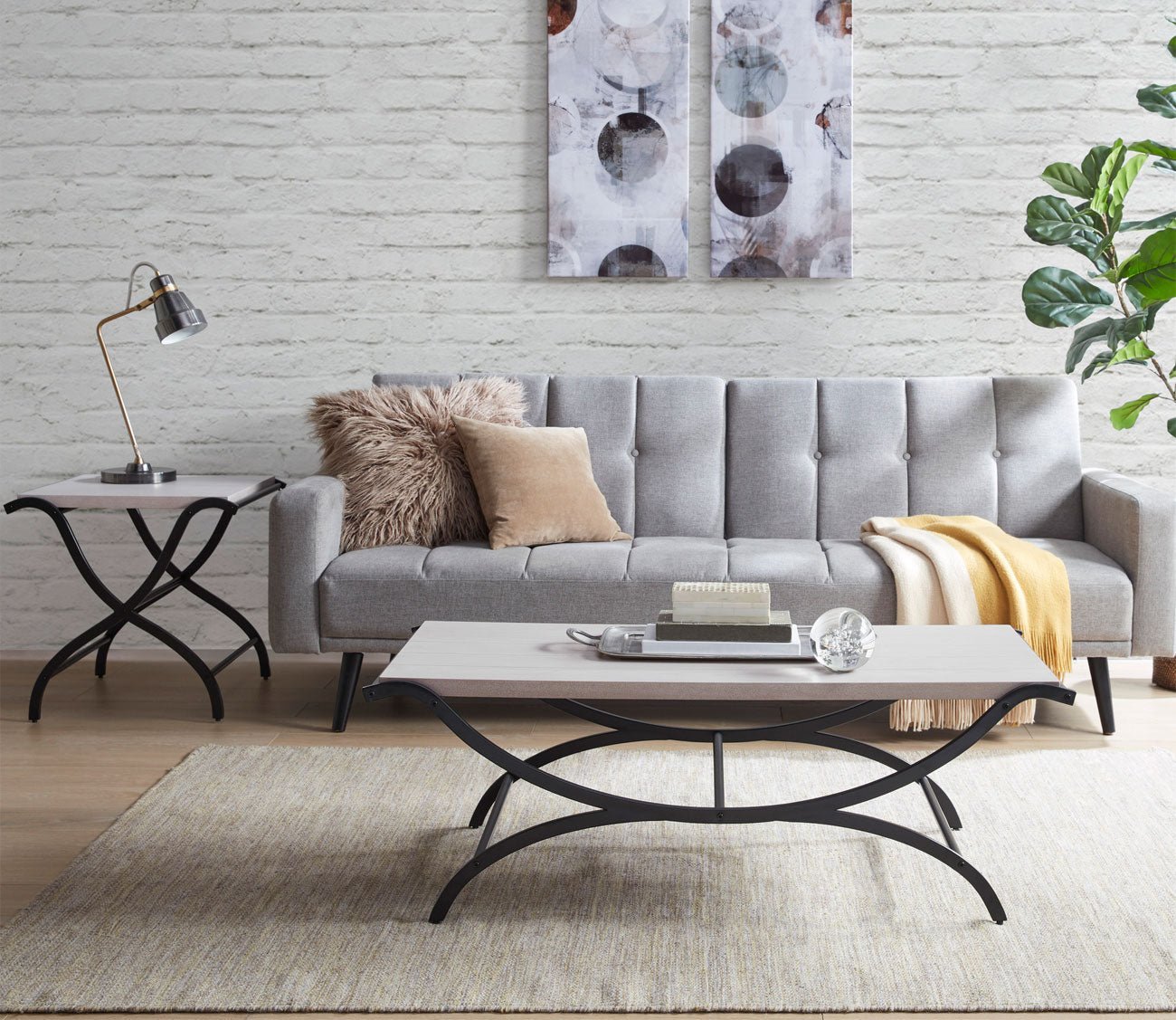 Wilson White Plank Rectangular End Table by INK + IVY