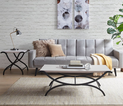 Wilson White Plank Rectangular End Table by INK + IVY