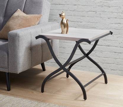 Wilson White Plank Rectangular End Table by INK + IVY