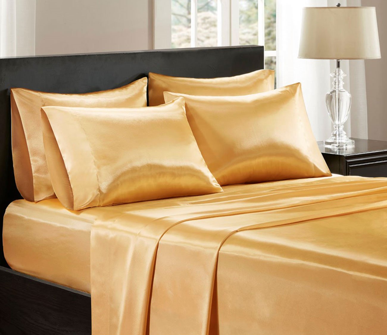 Wrinkle-Free Luxurious Satin Sheet Set by Madison Park Essentials