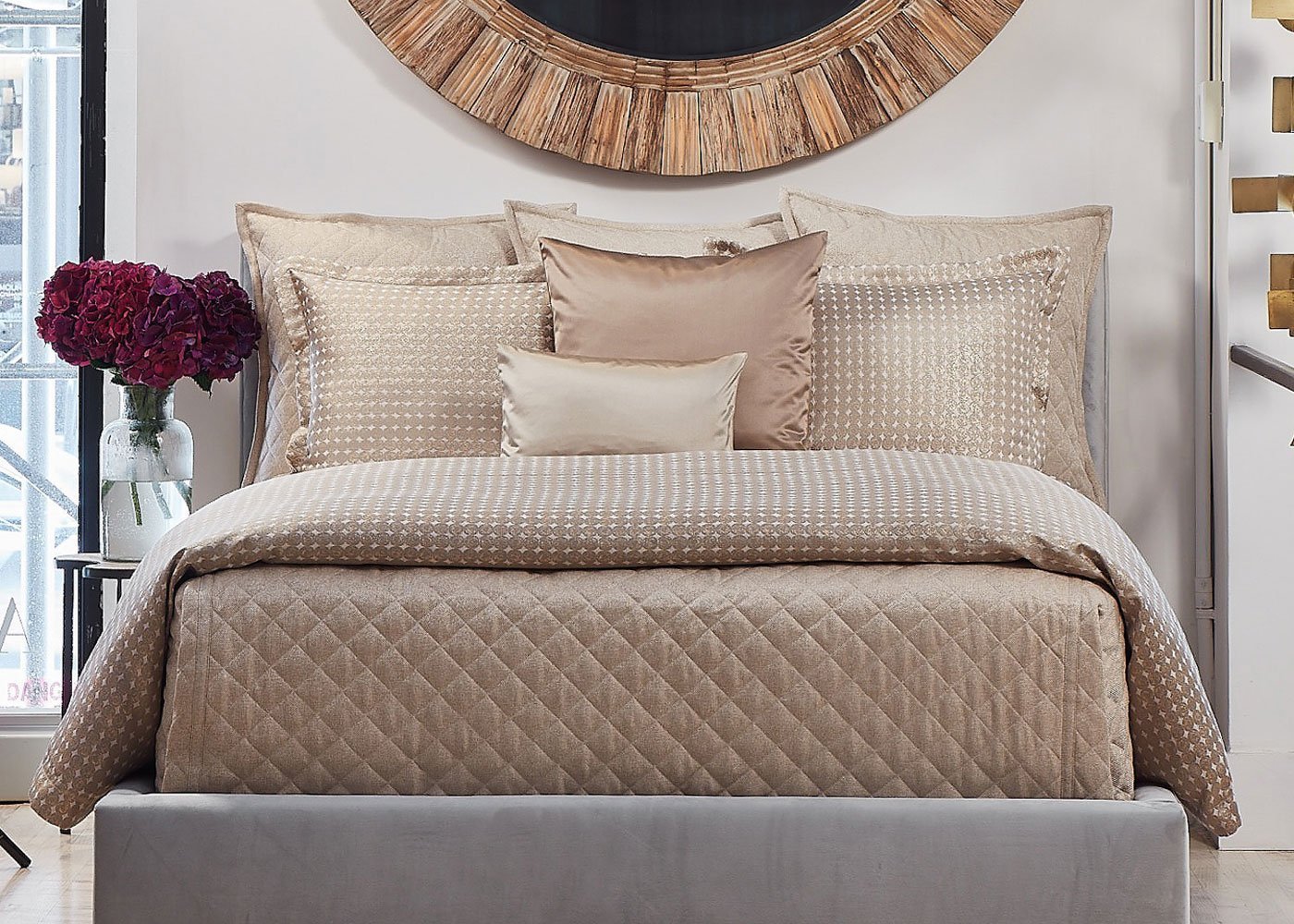 Baby Basket Diamond Quilted Coverlet and Euro Sham Set by Ann Gish