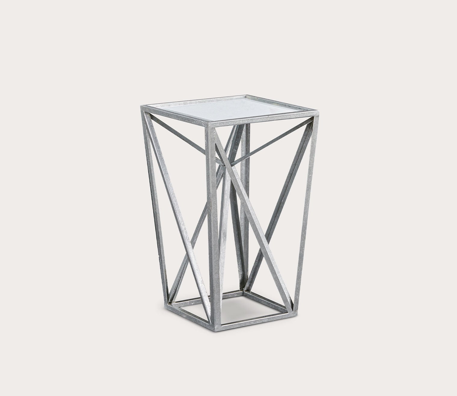Zee Angular Metal Mirror Accent Table by Madison Park