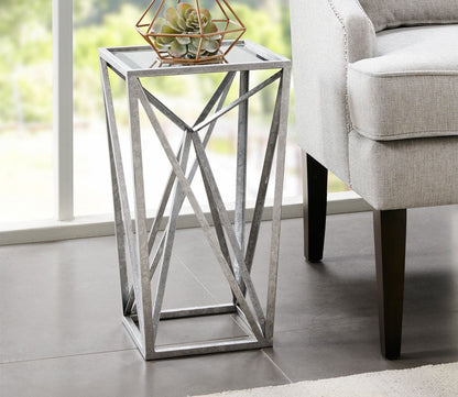 Zee Angular Metal Mirror Accent Table by Madison Park
