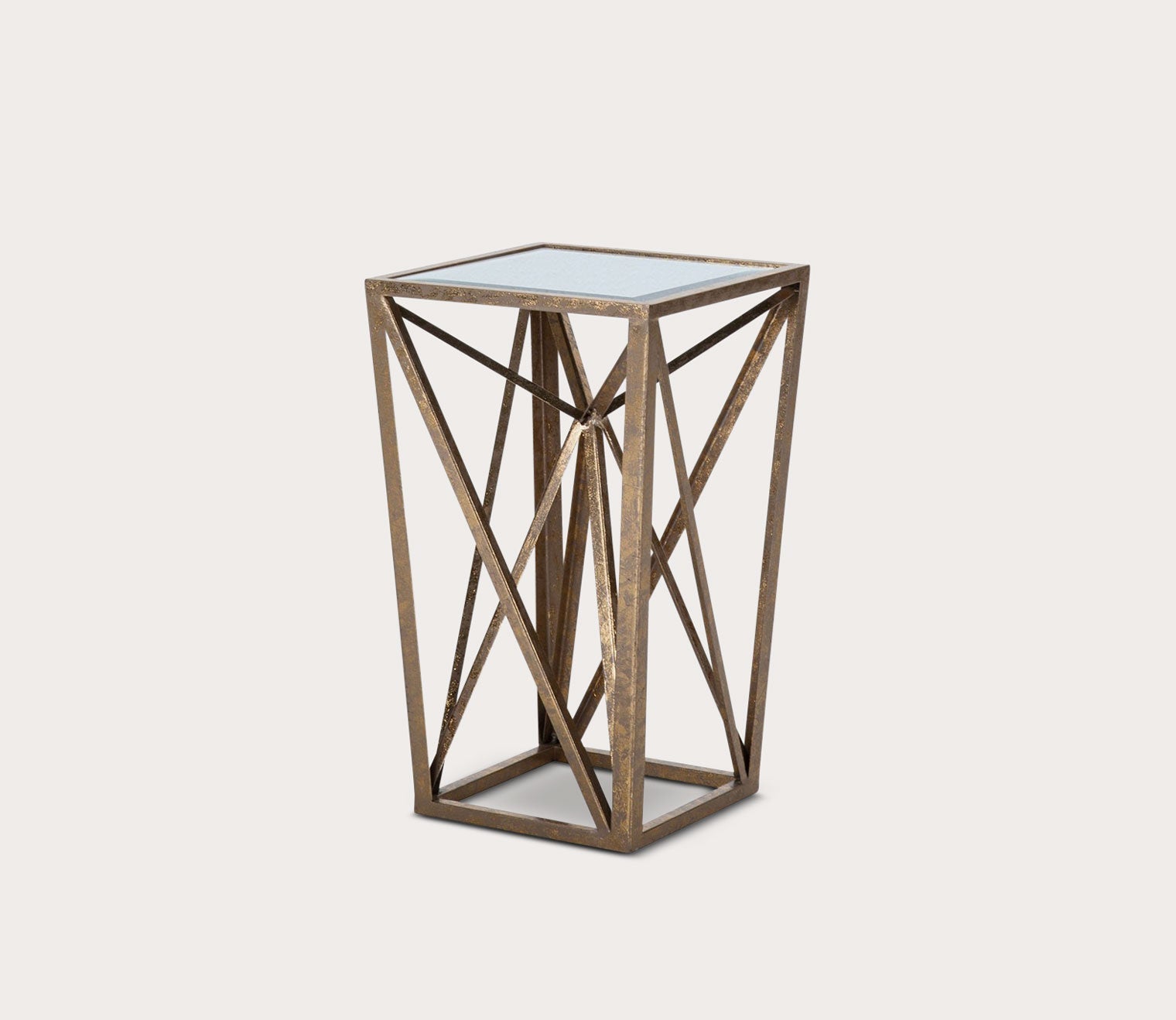 Zee Angular Metal Mirror Accent Table by Madison Park