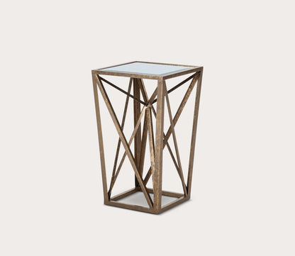 Zee Angular Metal Mirror Accent Table by Madison Park