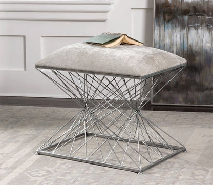 Zelia Silver Accent Stool by Uttermost