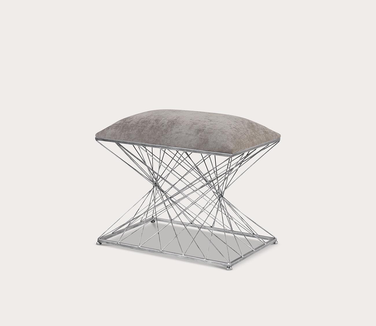 Zelia Silver Accent Stool by Uttermost