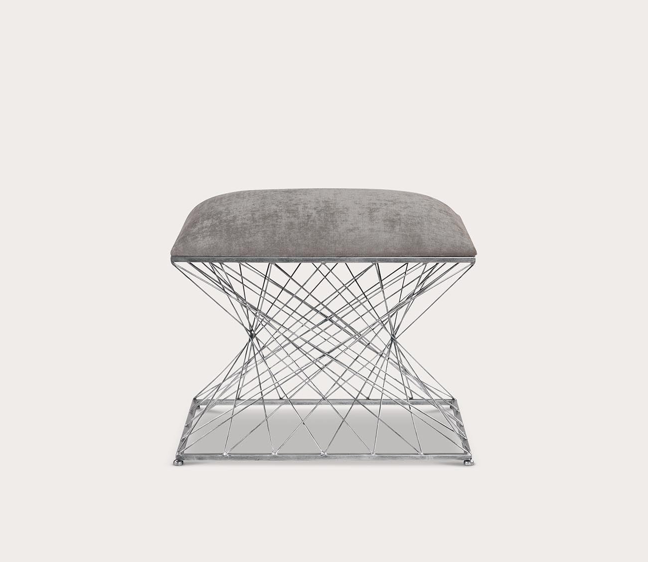Zelia Silver Accent Stool by Uttermost