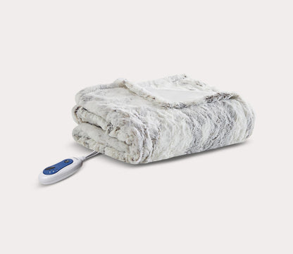 Zuri Oversized Heated Faux Fur Throw Blanket in 7 Colors by Beautyrest