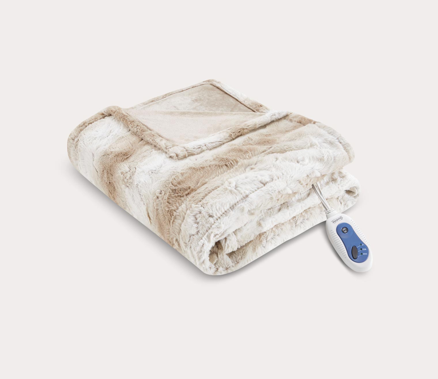 Zuri Oversized Heated Faux Fur Throw Blanket in 7 Colors by Beautyrest
