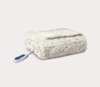 Zuri Oversized Heated Faux Fur Throw Blanket in 7 Colors by Beautyrest