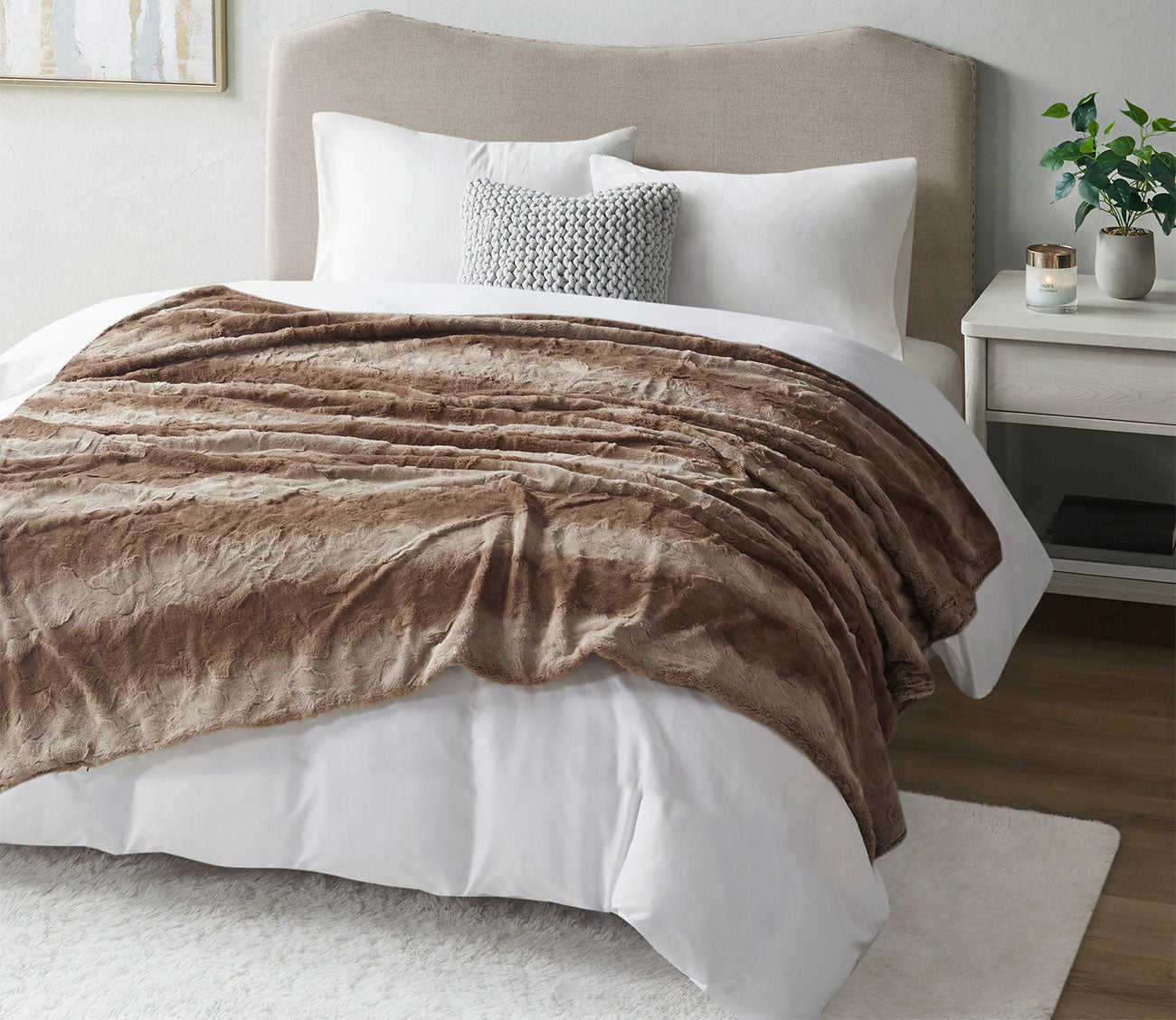 Zuri Weighted Faux Fur Blanket by Beautyrest
