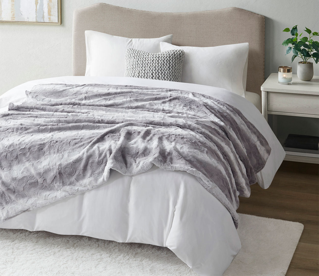 Zuri Weighted Faux Fur Blanket by Beautyrest