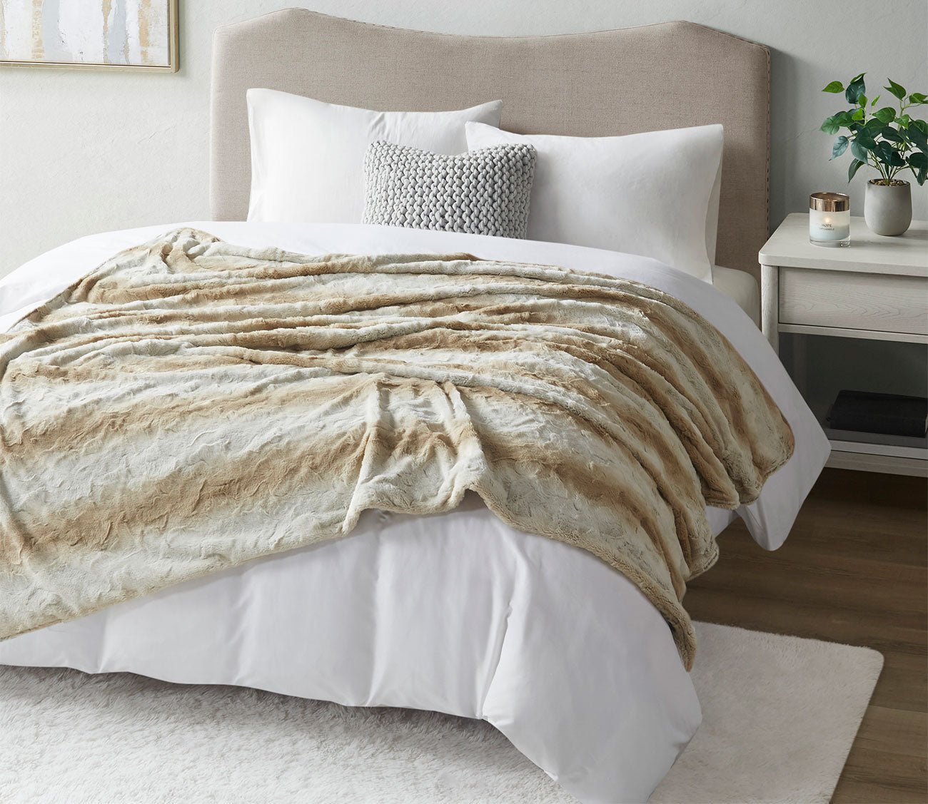 Zuri Weighted Faux Fur Blanket by Beautyrest